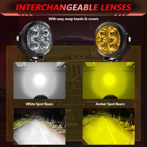 Imagen 2 del producto MONDEVIEW M11 Luz Circular de Alta Potencia 10000LM 6000K 360W Adecuado para Vehículos Todoterreno Jeeps Camiones Motocicletas SUV ATV