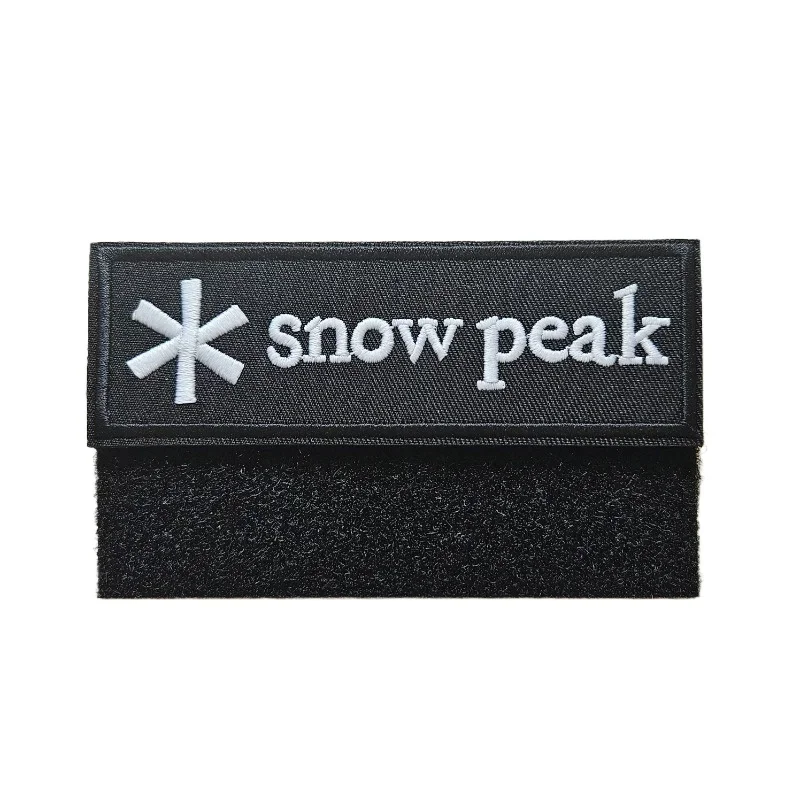 Custom Logo Brand Snow Peak Embroidered Patch Outdoor Camping Badge Iron on Sew on Clothes Patches Applique Decoration
