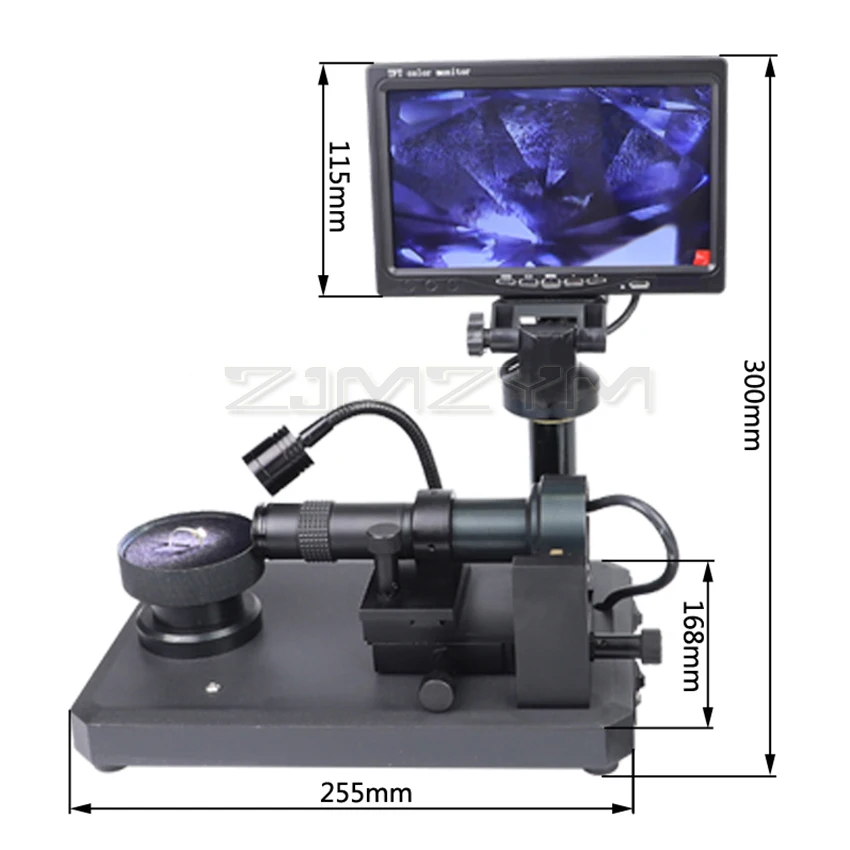 مجهر رقمي بشاشة LCD مقاس 7 بوصات 110X عارض نقش الماس Gia أداة تقييم مراقب بالليزر مرآة تكبير للخصر