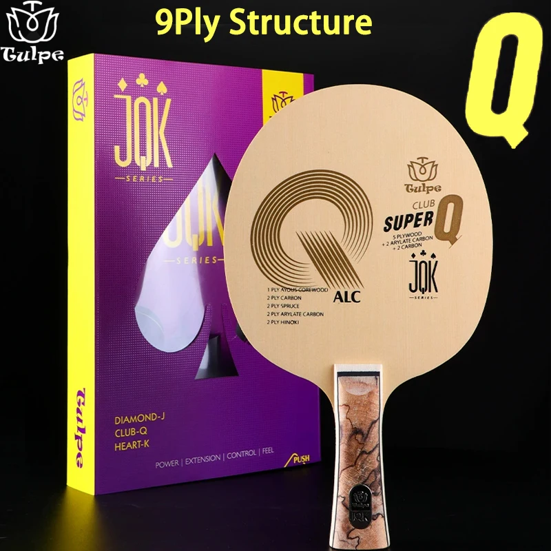 

9Ply Full Wood Plus Carbon Table Tennis Blade TULPE Fast Attack Fiber Advanced Ping Pong Paddle with Box Professional Racket FL