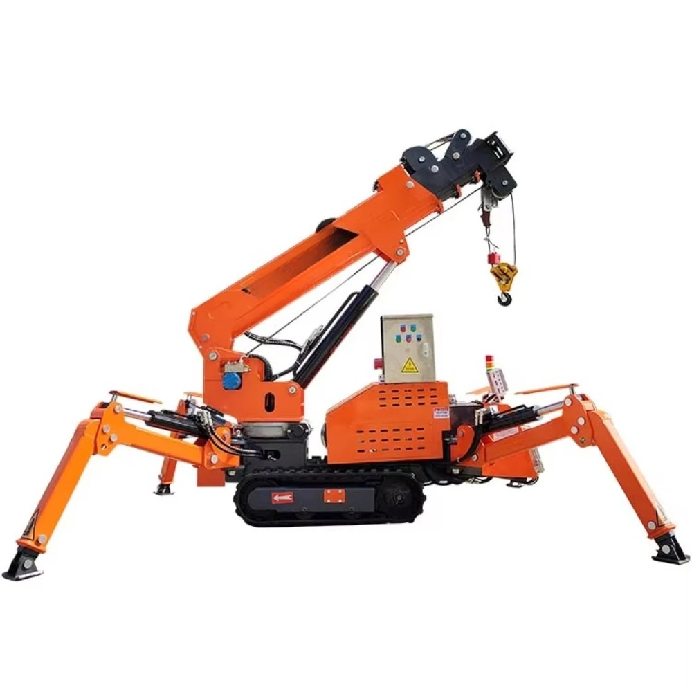 1 Ton Compact Crawler Spider Crane with Long Boom - Secure High Performance Lifting Equipment (Deposit ）