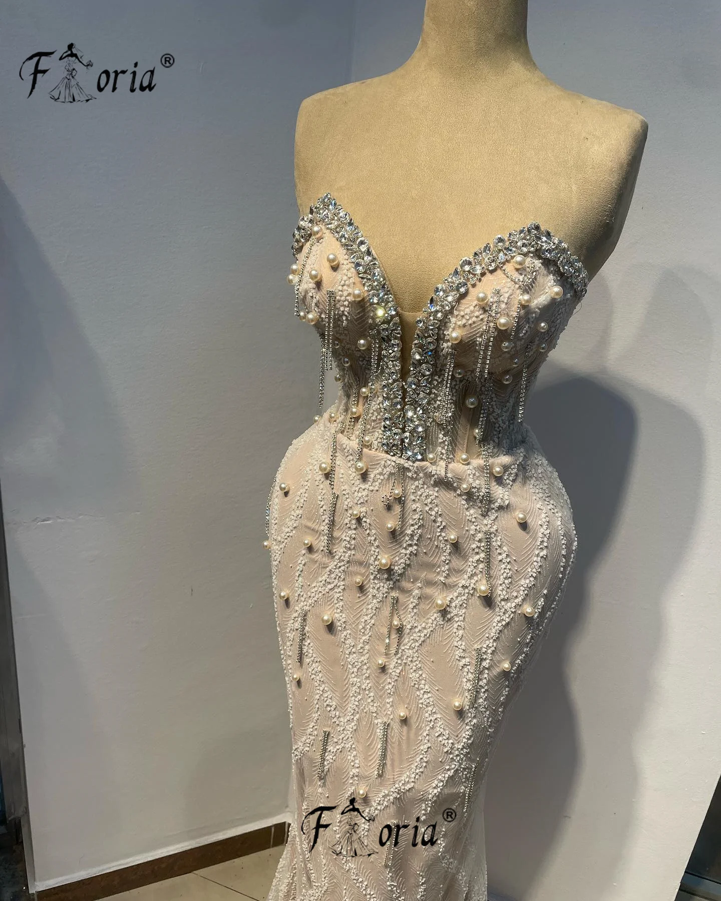 

Elegant Champagne Mermaid Prom Dress Sexy Pearls Tassel Specail Party Dresses 2025 Beaded Stones Birthday Evening Vestidos gala