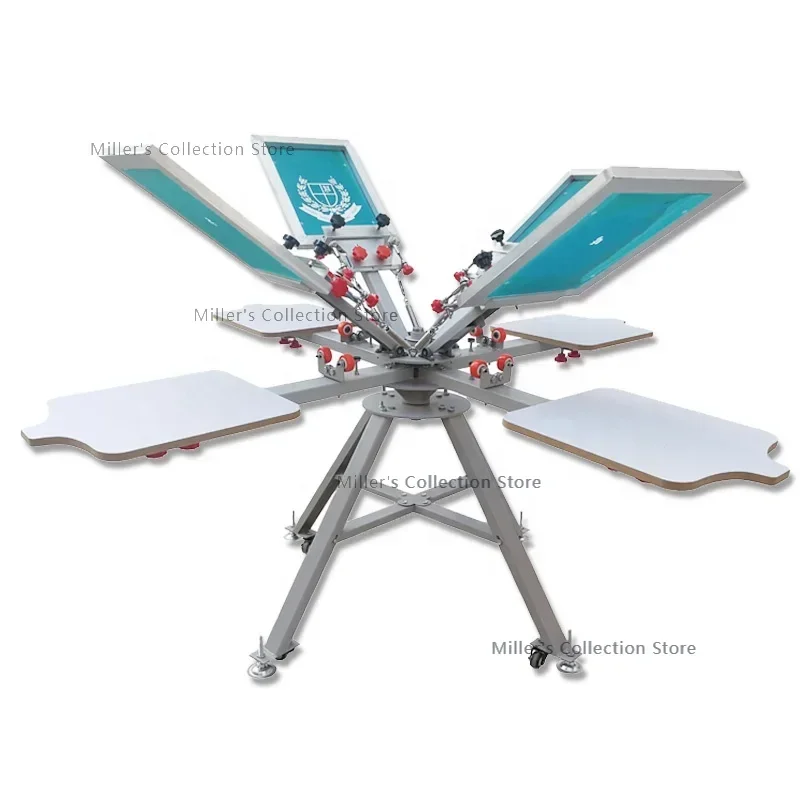 

At Home Micro Registration Manual 4 Color 4 Station T-shirts Screen Printing Press Printer Machine