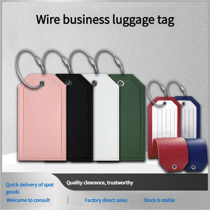 

Custom Engravable PU Leather Luggage Tag with Secure Steel Wire Loop -Durable Wear-Resistant, Personalized Travel Bag Identifier