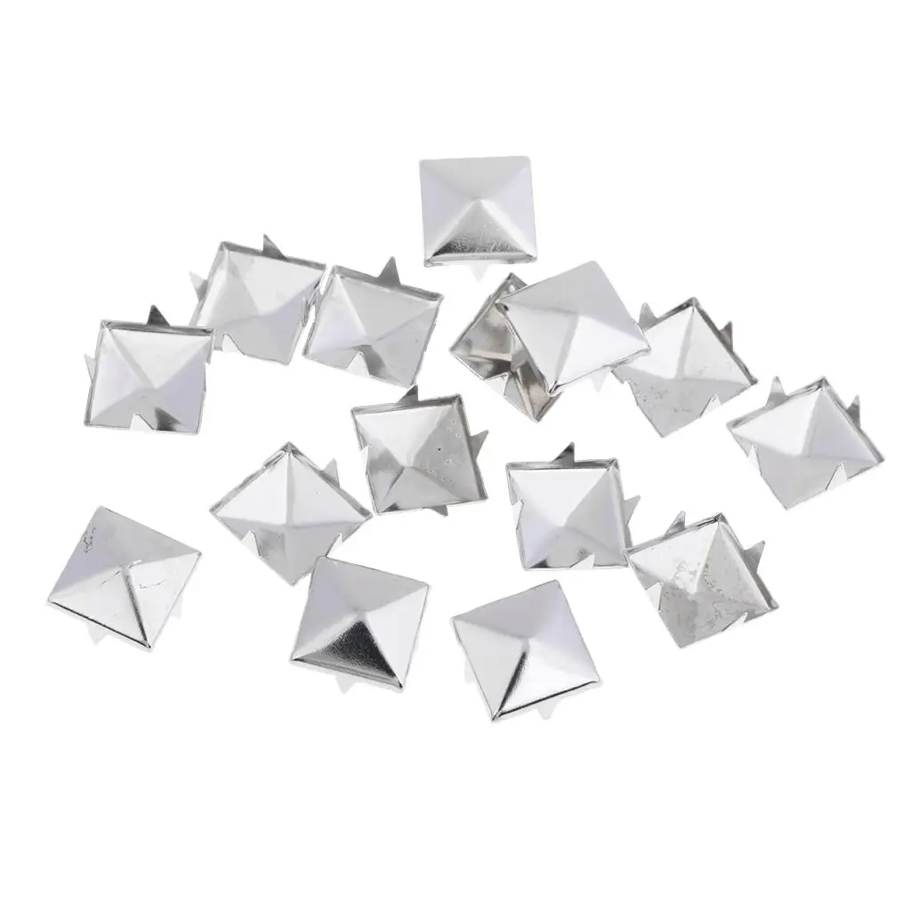 Metal Studs Pyramid Nailheads Leather Rivet Spike Decorative Square Studs for DIY Leather Bags Shoes and Belts