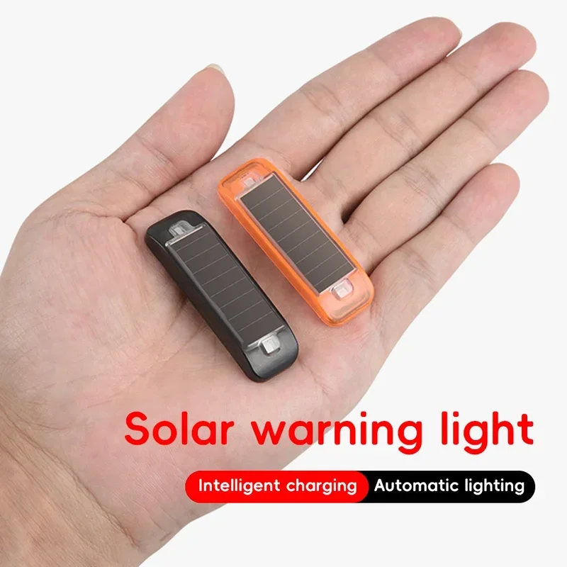 Mini LED solar power car warning light night security simulated alarm wireless anti-theft caution lamp flashing dummy alarm lamp