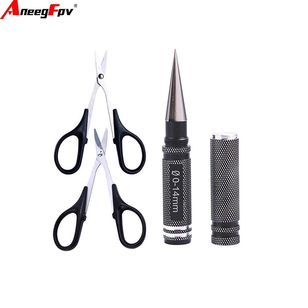 Universal Alloy 0-14mm  Steel Expanding Hole&Curved Scissors Metal Steel Set  DIY Tool For RC Car Boat Aircraft Drone Helicopter