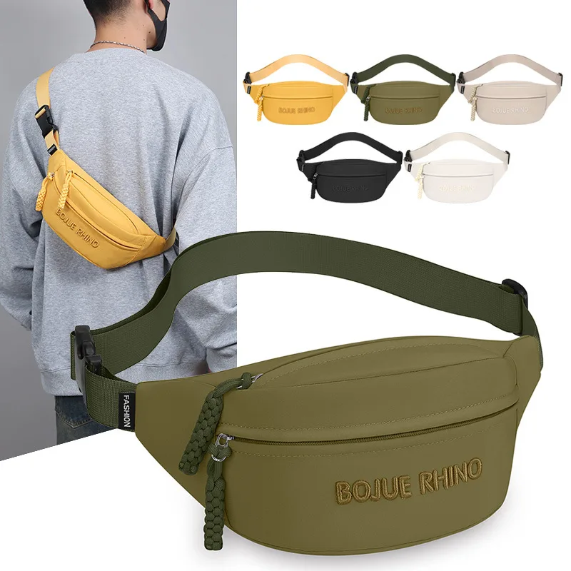 

Женская нагрудная сумка с вышивкой, простая студенческая сумка через плечо на одно плечо, универсальная мужская спортивная поясная сумка высокого класса