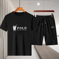 A two-piece set of pure cotton short-sleeved T-shirt and running shorts for men in summer, a fashionable and casual fitness and