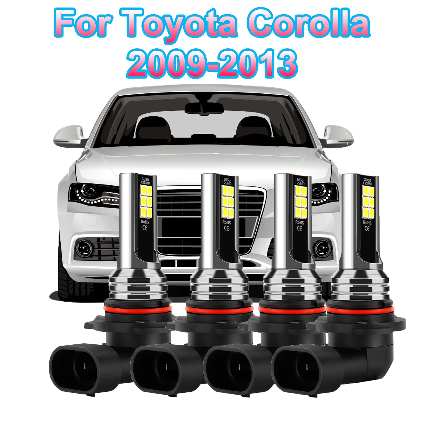 

Для Toyota Corolla 2009-2013 9005 HB3 9006 HB4 комплект светодиодных противотуманных фар, обновление чипов CSP 3570 без дизайна вентилятора
