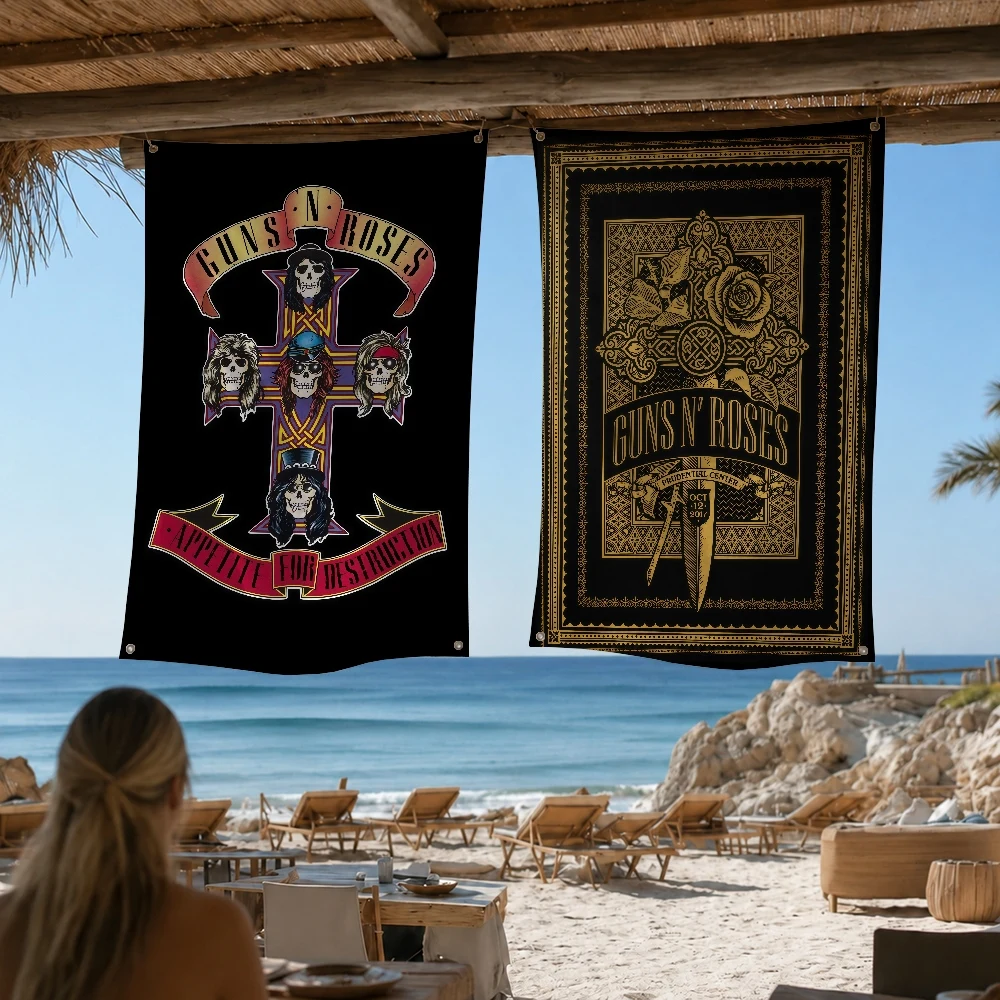 G-GUNS N R-ROSES Rock Brand Outdoor Flag for Home Camping Party Club Decor Garden Yard Wall Hanging Banner