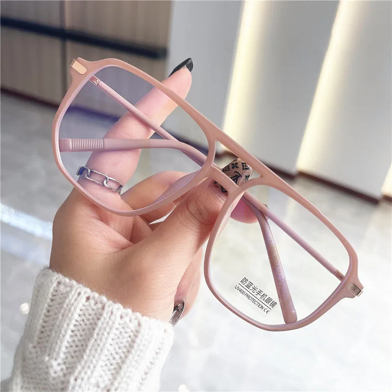 Vintage Retro Style Woman Eyeglasses Square Shape Anti Blue Light Men\'s Glasses Frames Korean Fashion Female Glass