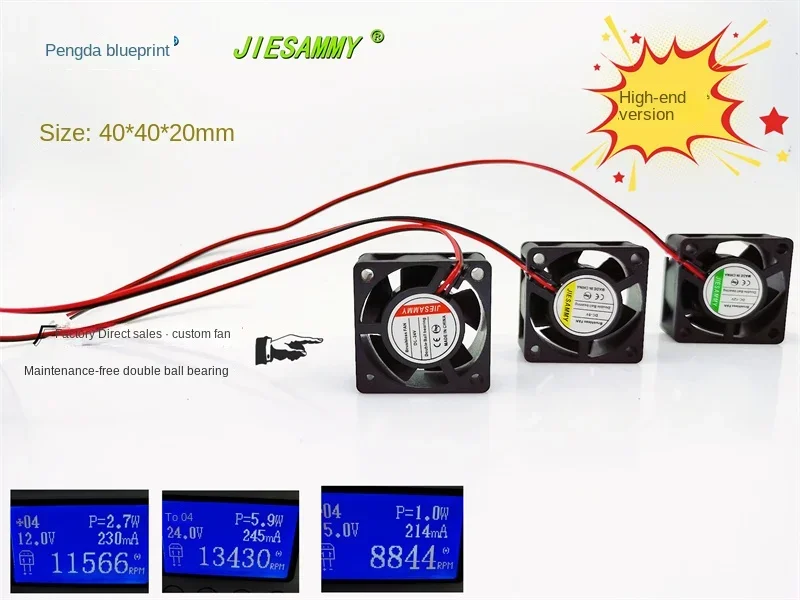 

New JIESAMMY Double Ball 4020 High RPM 24V 12V 5V Variable Frequency Chassis 4CM Computer Cooling Fan40*40*20MM