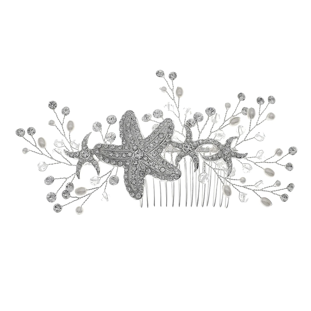 

Crystal Pearl Hair Comb Rhinestones Decorative Accessories Wedding Bridal Elegant Hairstyle Premium Materials Long-lasting