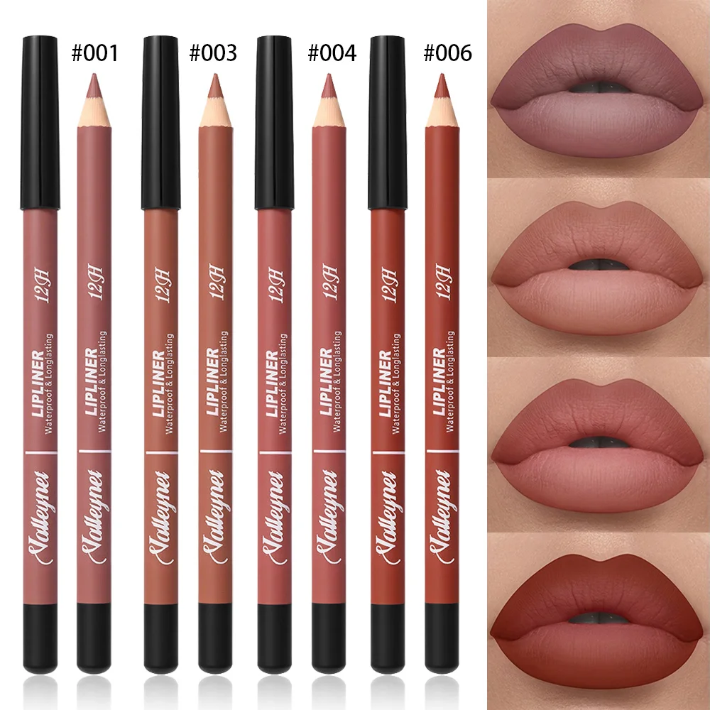 4 pezzi/set set di matite per labbra eyeliner rossetto opaco impermeabile a lunga durata set di matite per labbra cosmetici per labbra matita per trucco labbra opaca