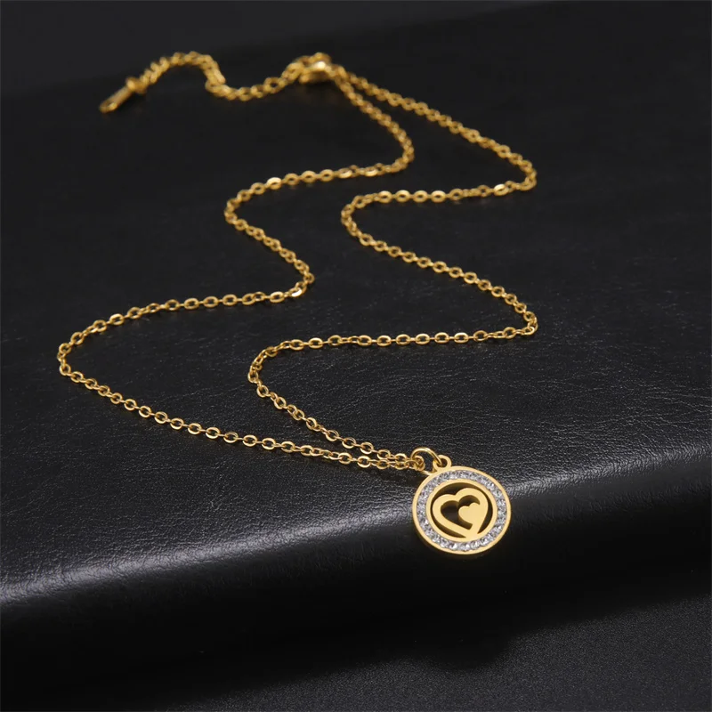 Trendy Edelstahl Strass Baum des Lebens Anhänger Halskette Für Frauen Charme Sommer Schlüsselbein Kette Schmuck Colgantes Cadena – Detail 11
