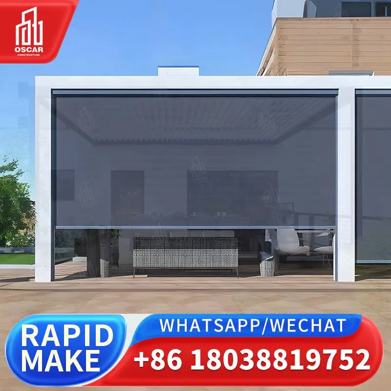 

Outdoor Adjustable Rainproof Canopy Louvered Aluminum Structure for Garden Patio Backyard pergola