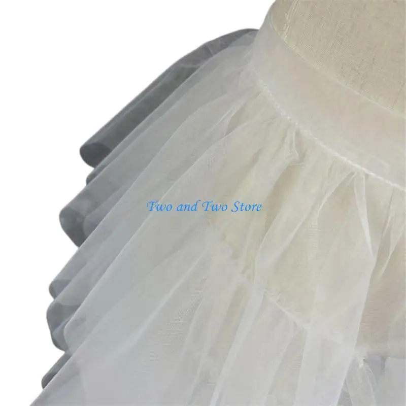 HX6F Flowing Tulle Maxi Skirt Layered Ruffle Tutus Overskirt for Cocktail Party Dress