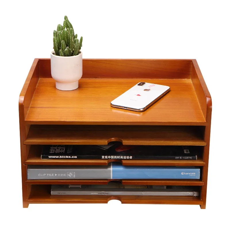 Desktop Organizer Box, Solid Wood Office Multi-Function Storage Shelf for Home, Portable Bluetooth Speaker