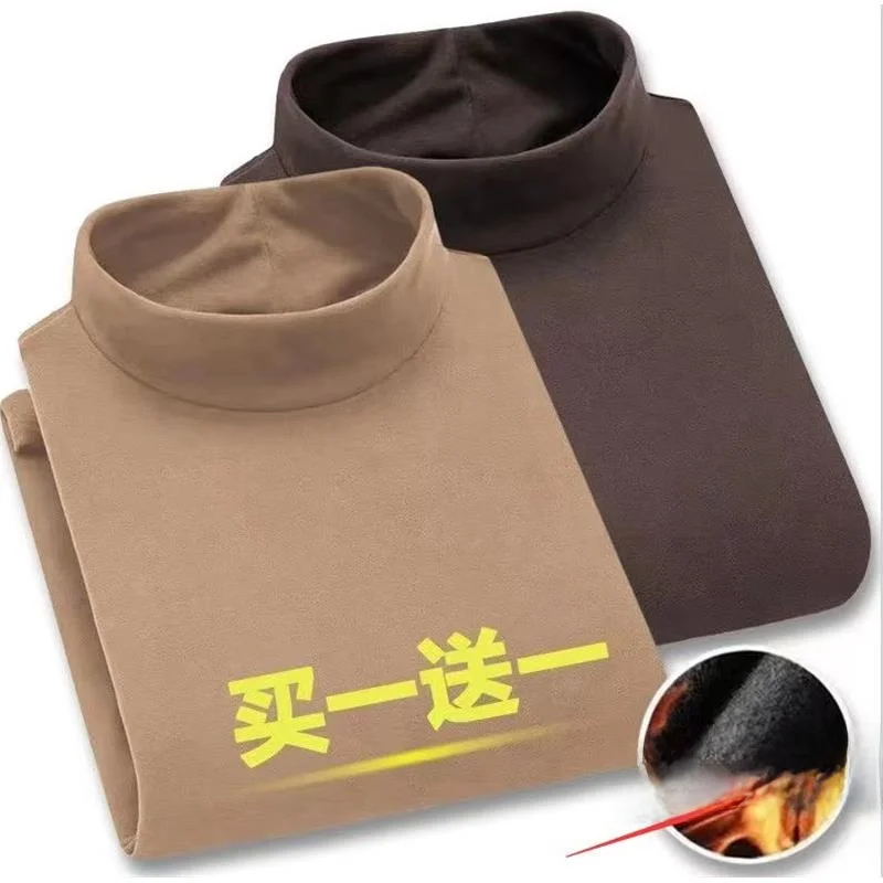 

Thiened Fce Long Sve Thermal irt Men's f High Collar Color Base Layer T-irt Warm Cozy Knitted Top for Au...