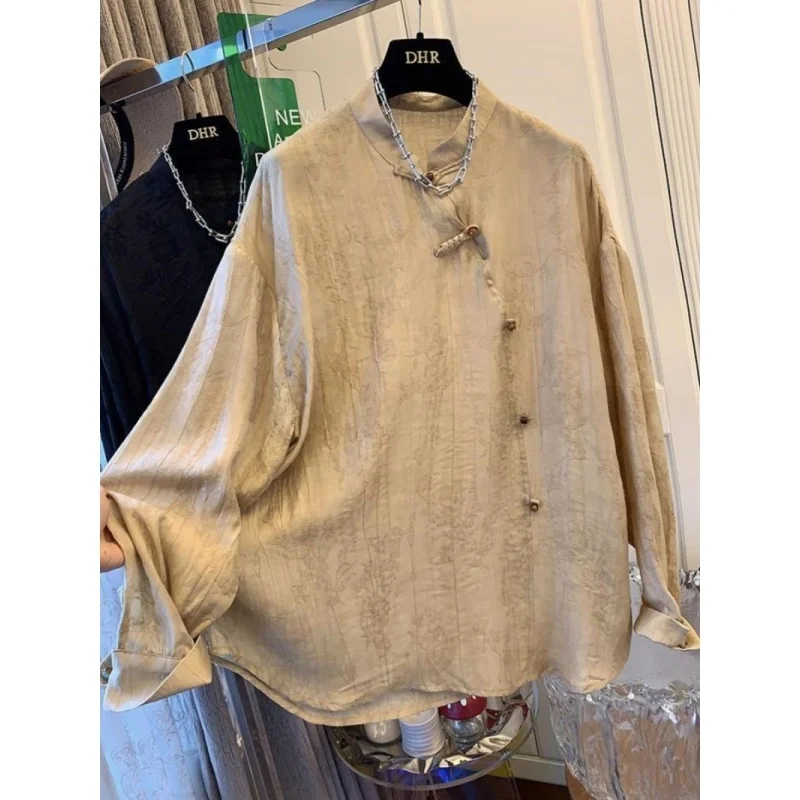 

Extra Large 300 Pou New Chinese Sle Long Sve irt Men's Clothing Spring Autumn Season National Sle Button High End...