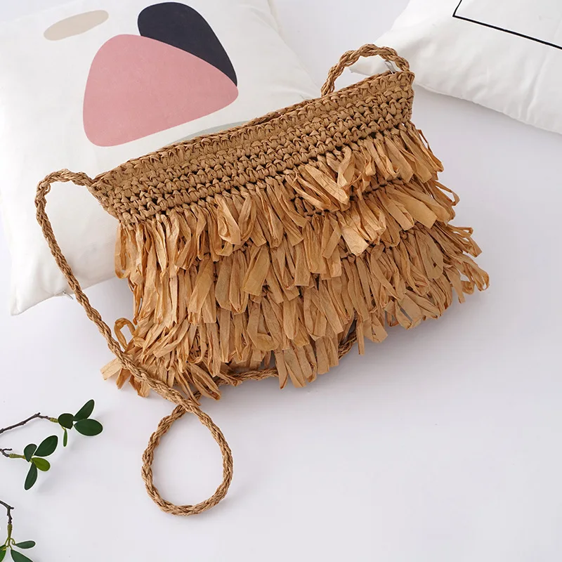 

Square tassel bag Amazon cross-border hot fashion seaside vacation beach bag bag