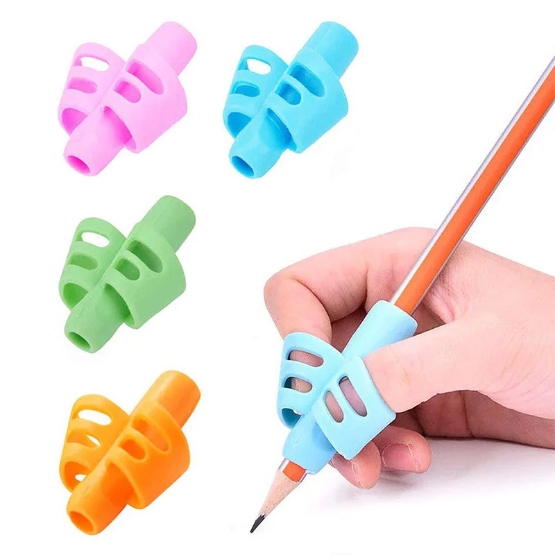 

100 Pcs Children Writing Pencil Pen Holder Kids Learning Practise Silicone Pen Aid Posture Correction Device for Students