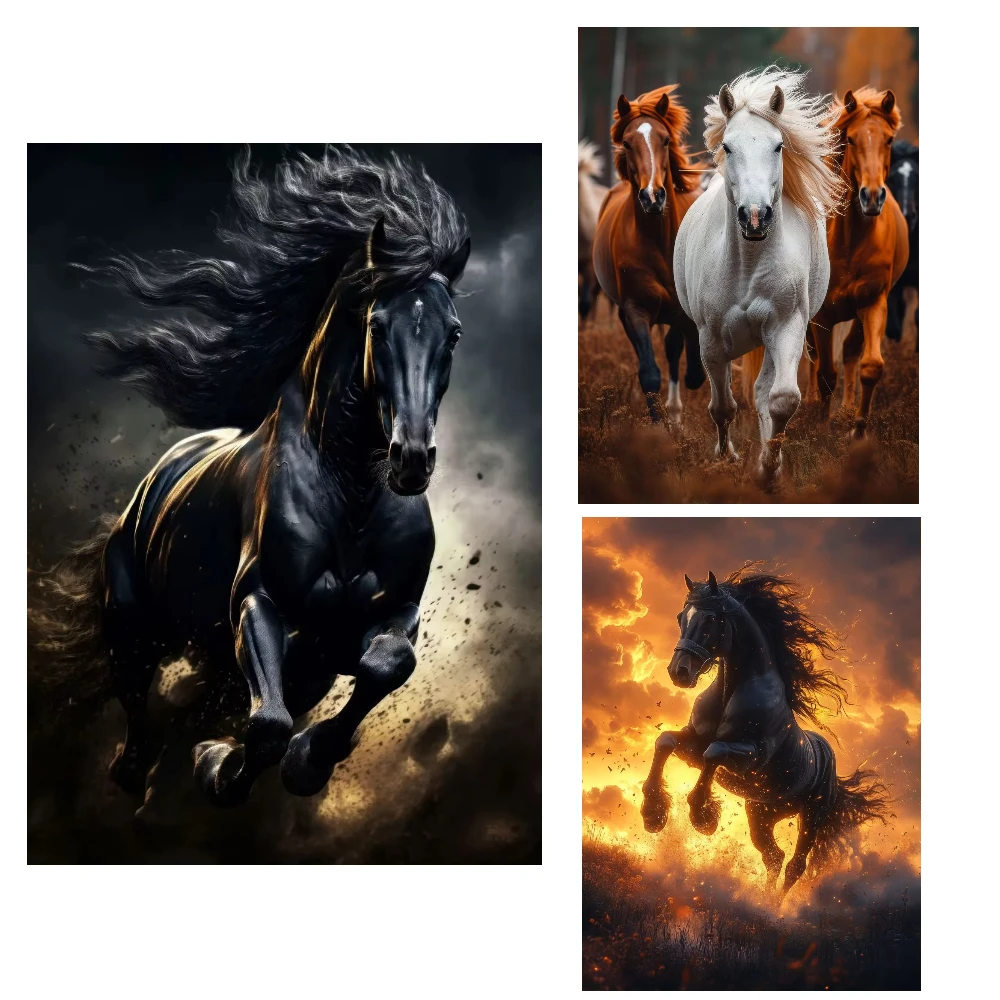 

Пазлы «Бегущая лошадь» (500 элементов) – сложная семейная игра для декора игровой комнаты, спальни, подарок