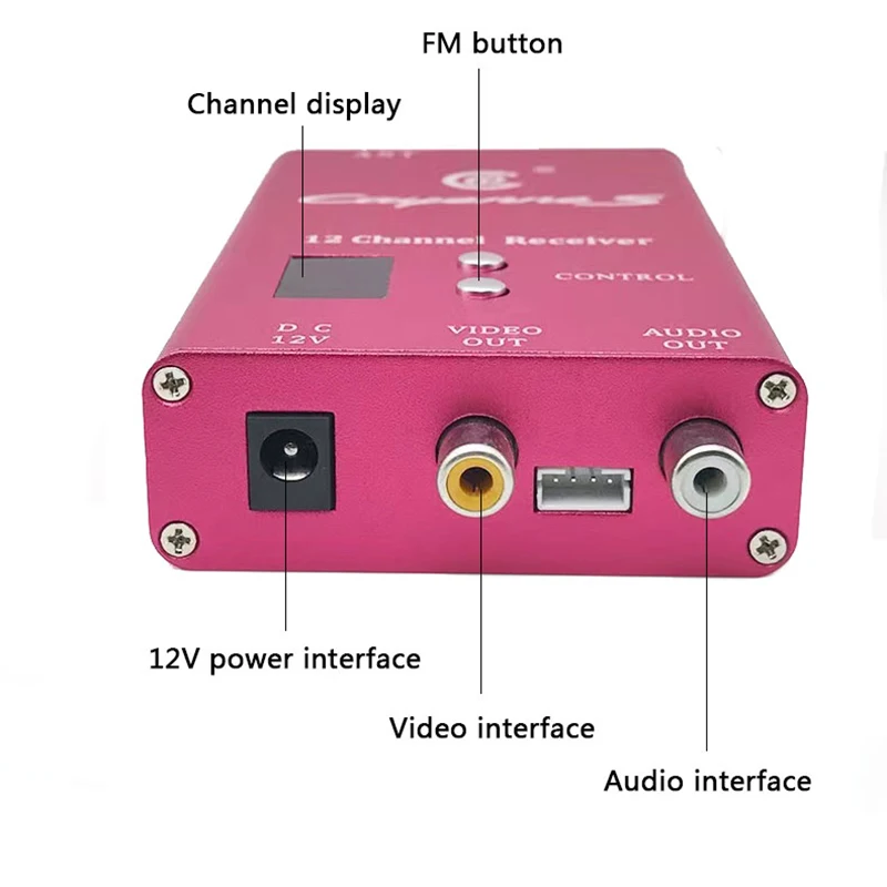 1.2G 8W High Power Wireless Analog Transmitter 12CH Receiver Audio Video Transmission System for RC Models Enhancement Booste