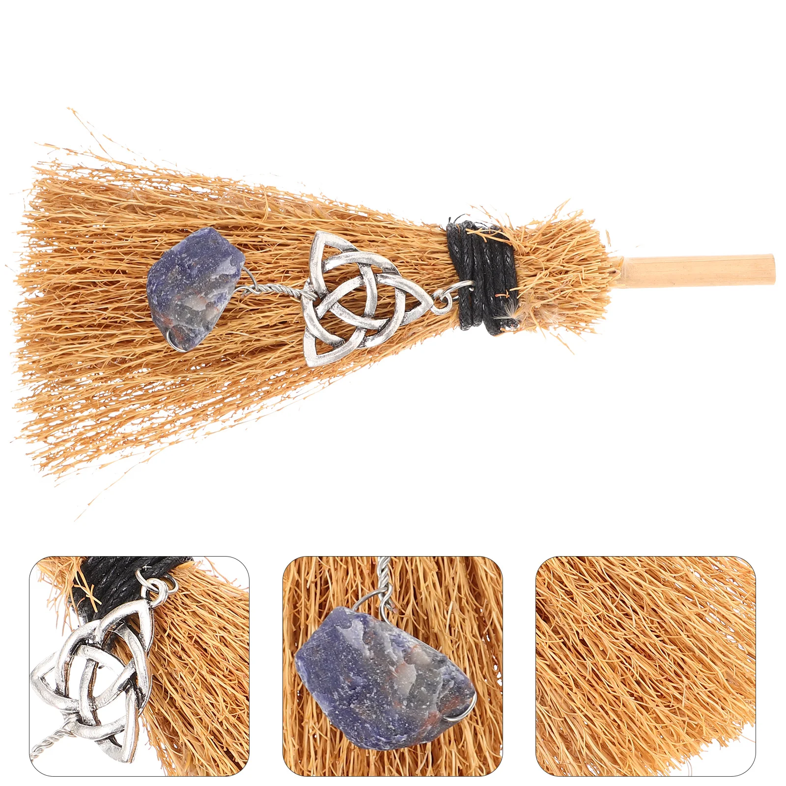 Mini Broom Decor Prop Photo Props Halloween Party Costume Ball Supply Wood Small Witch Hanging