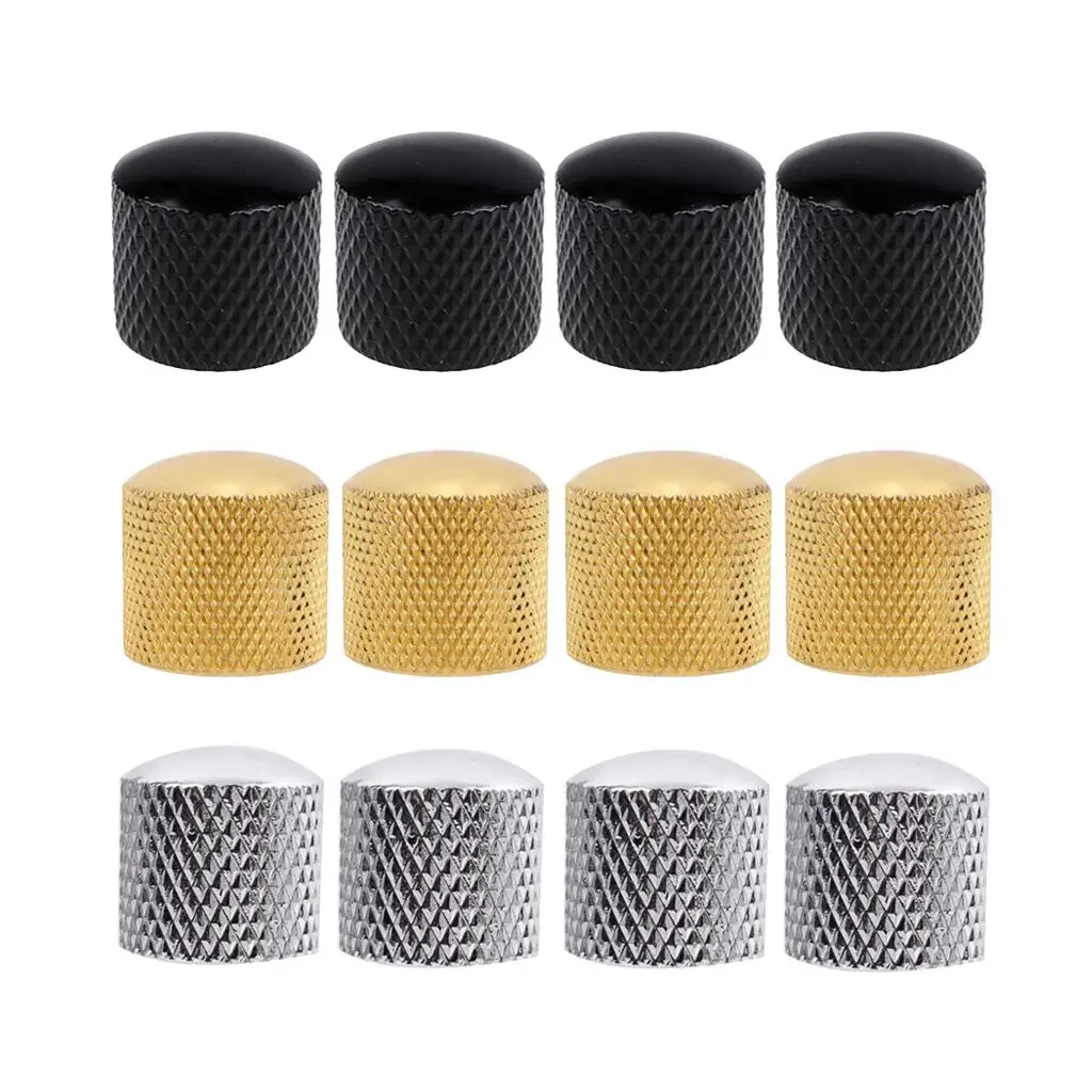 Black Brass Volume Knob Cylinder Potentiometer Tuning Button Cap for Electric Guitar Bass Accessories
