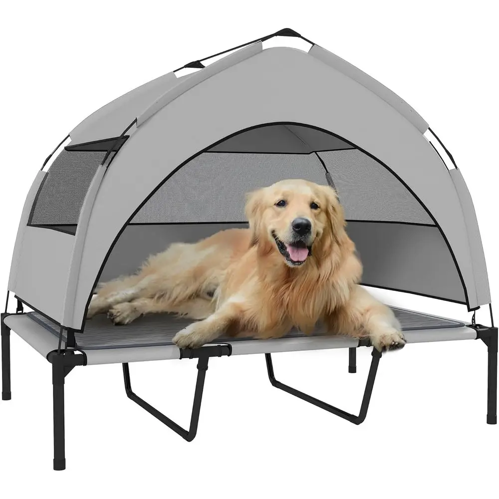 

Охлаждающая подстилка-лежанка для собак, приподнятая уличная кровать для животных, съемная сетка, сумка для хранения, переносная кровать-раскладушка, для крупных собак, 42 x 30 x 37, легкая