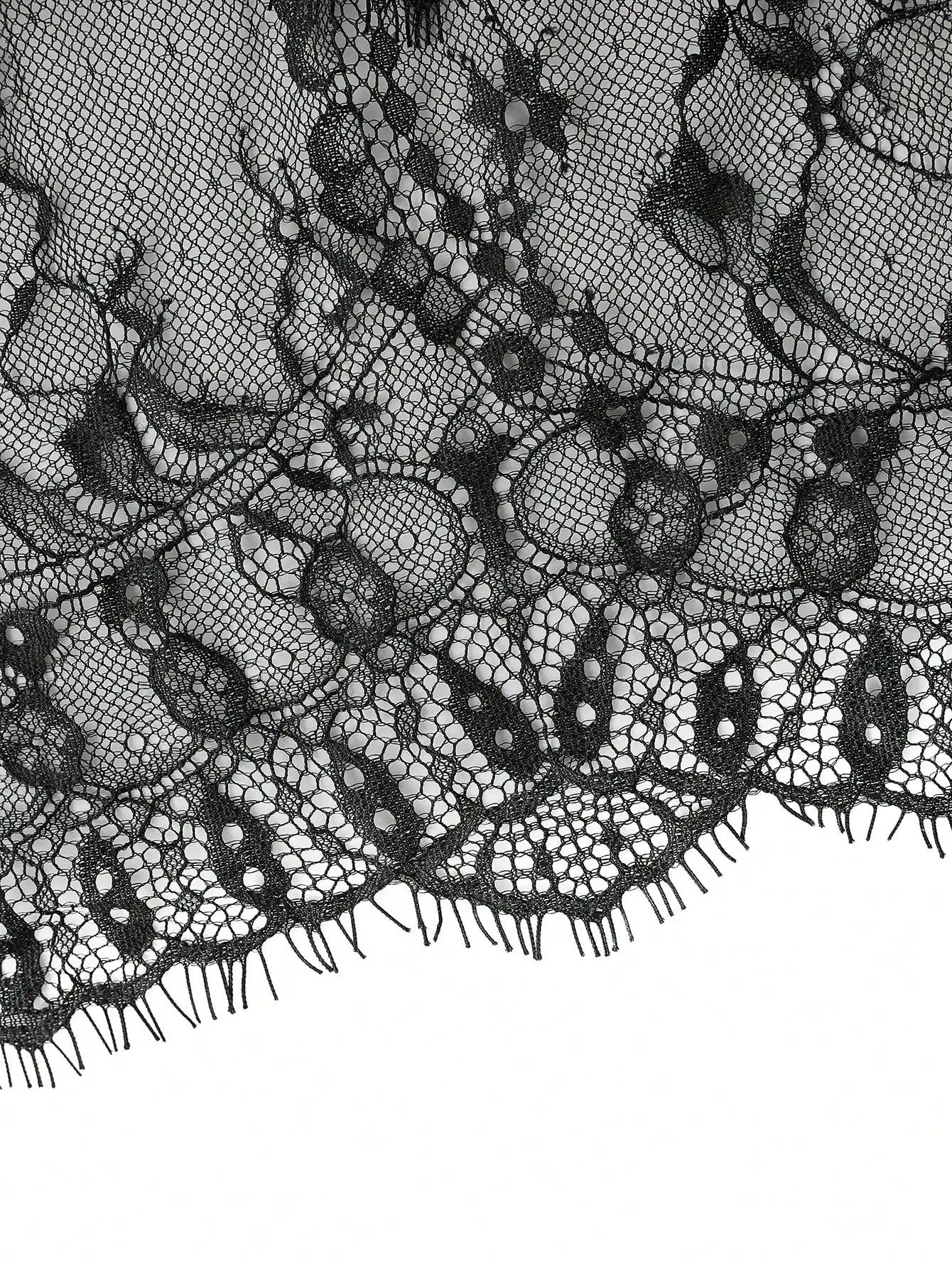 Camicia da Notte Lunga in Pizzo Nero Trasparente con Set G-String per Abbigliamento da Sera