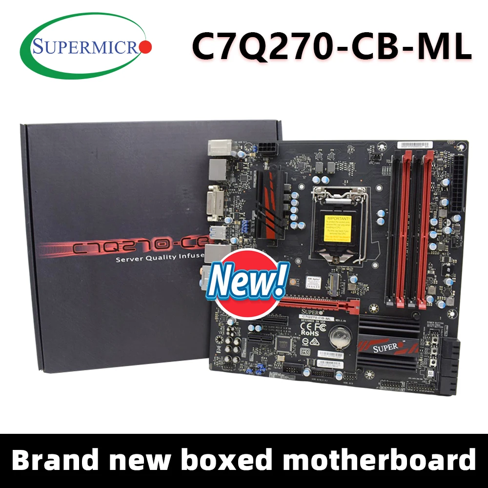 

Материнская плата SuperMicro C7Q270-CB-ML с поддержкой процессоров Core i7/i5/i3 Intel 6-го/7-го поколения i7-6700k Процессор 4xDDR4 64 ГБ M.2 NVME