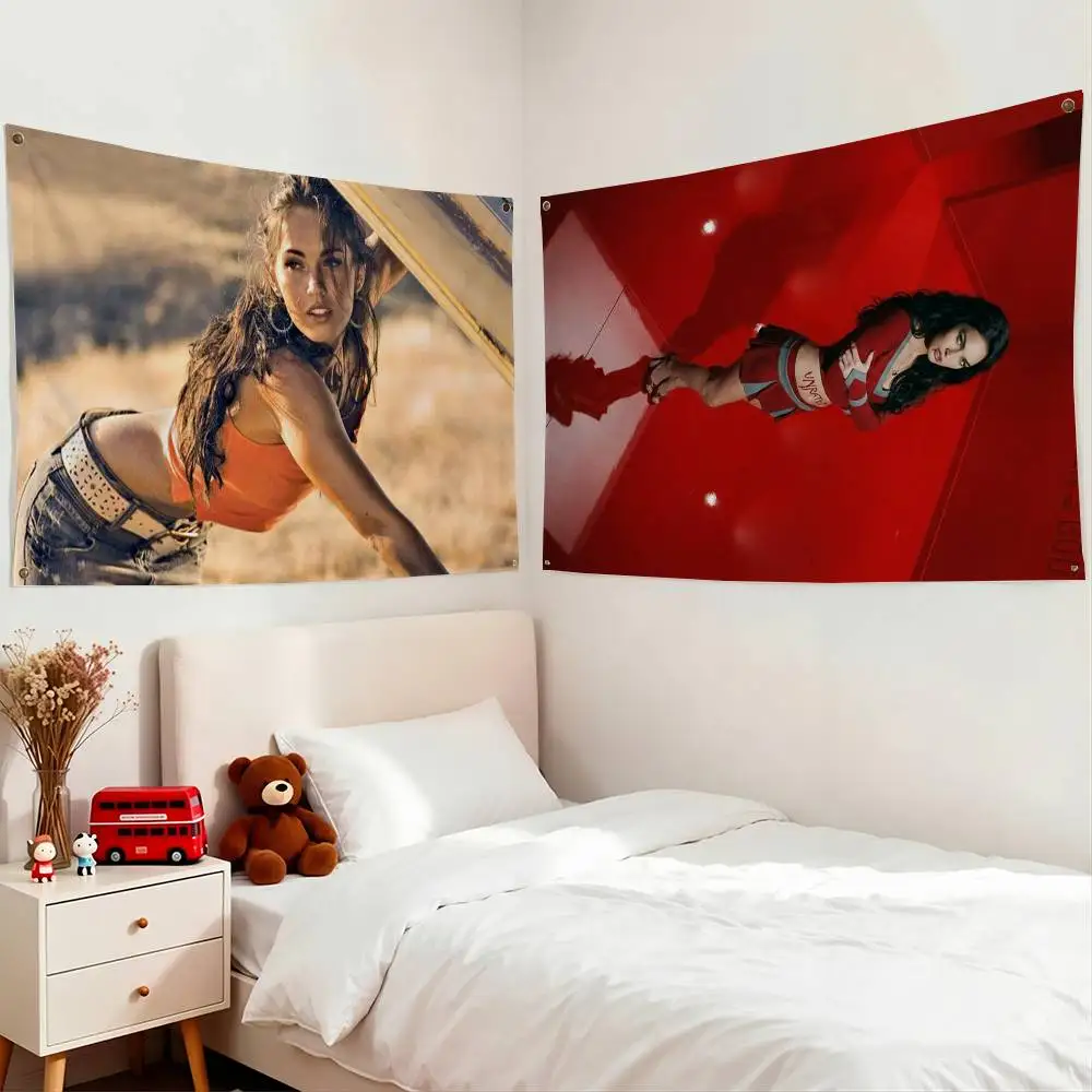 Jennifers B-Body Megan Fox Flags for Bedrooms Home Decor Items Outdoor Decors Garage Decoration Flaga