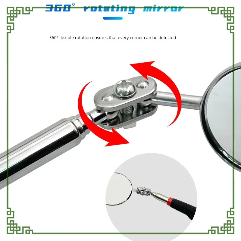 1 قطعة مرآة فحص 34 بوصة تمديد 360 °   مقبض تلسكوبي قابل للتمديد، أداة مضاءة قابلة للسحب على عصا بالنسبة لي
