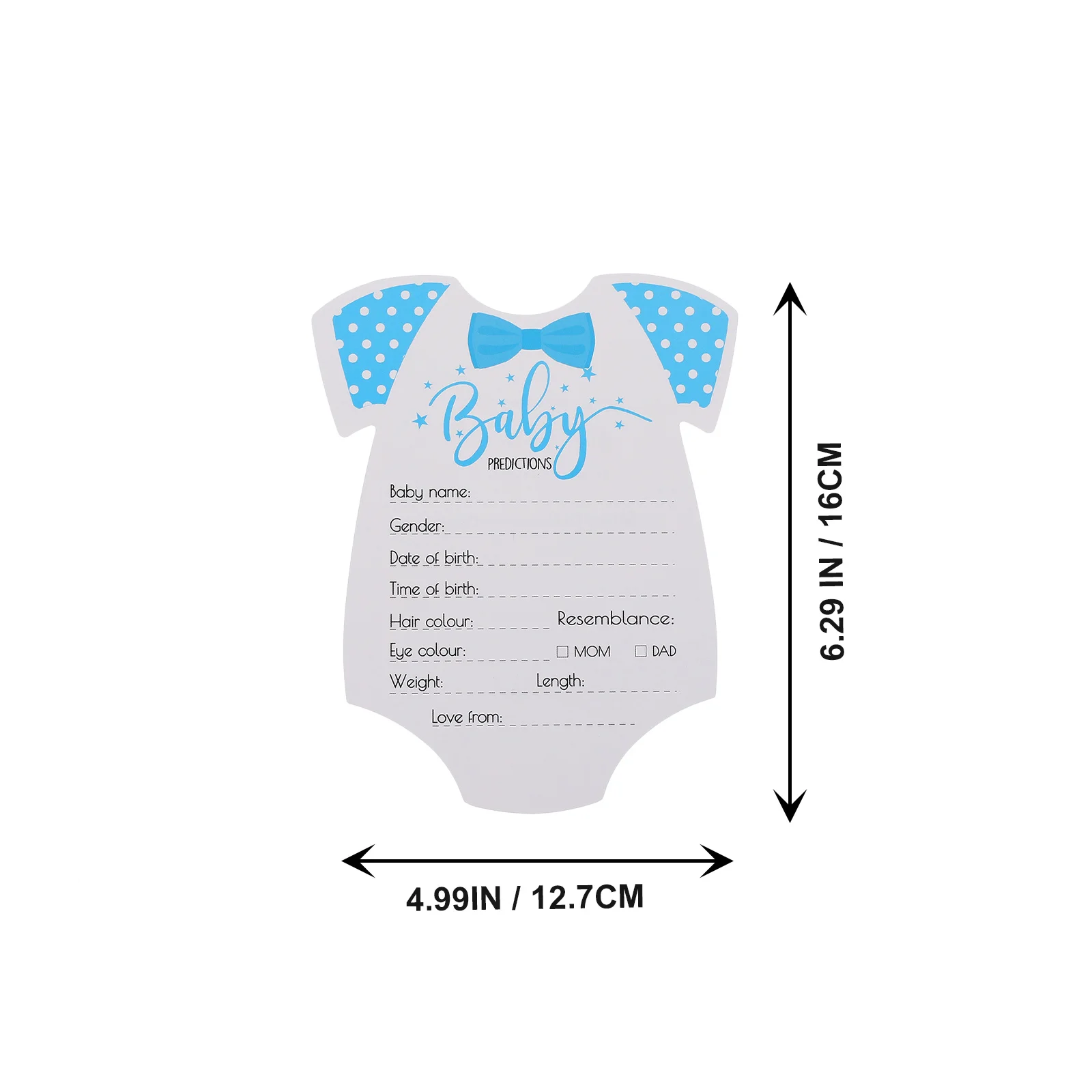 

20Pcs Prediction Advice Cards Baby Shower Supplies Clothes-Shaped Newborn Photography Props Monthly Paper Cards Party