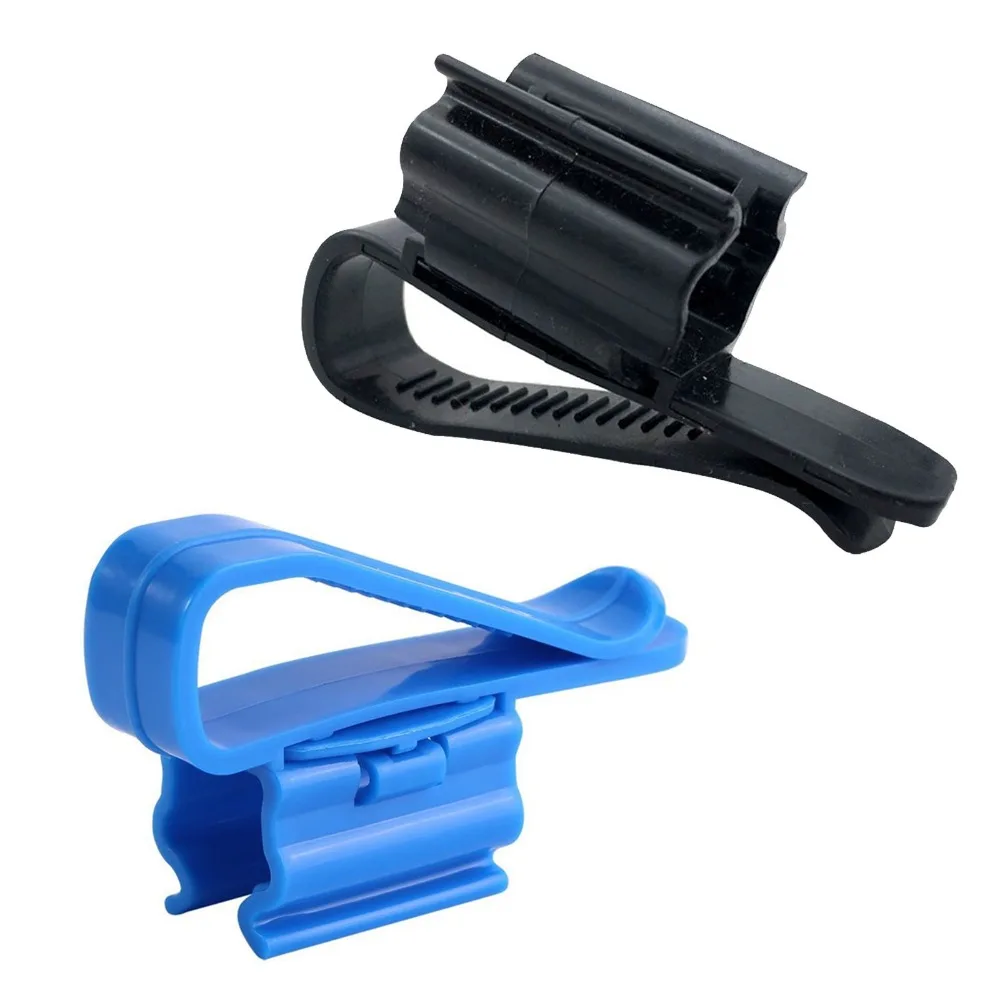 2 Pieces Blue Multifunctional Adjustable Plastic Pipe Clamp Fish Shape Mounting 0.31-0.62 Inch Diameter Water Pipe Hose Holder
