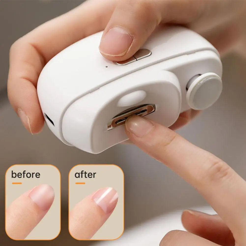 

Electric Nail Clipper USB Safety Automatic Fingernail Clipper with Light Portable Polishing Nail Trimmer for Kids Adults