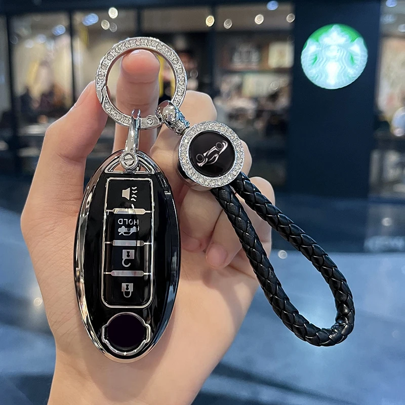 

For Infiniti Nissan Altima Maxima Murano Rogue Sentra 370z Fashion TPU Car 4 Button Key Case Fob Keychain Protector Accessories