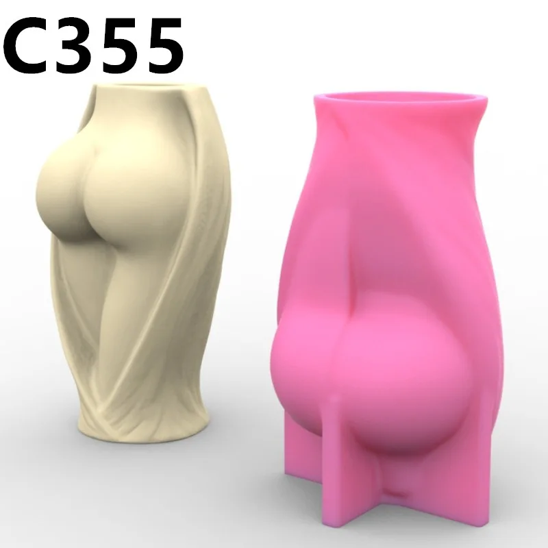 3D Human Art Vase Resin Silicone Mold Sexy Female Hip Flower Pot Cement Concrete Gypsum Silicone Mold home decoration