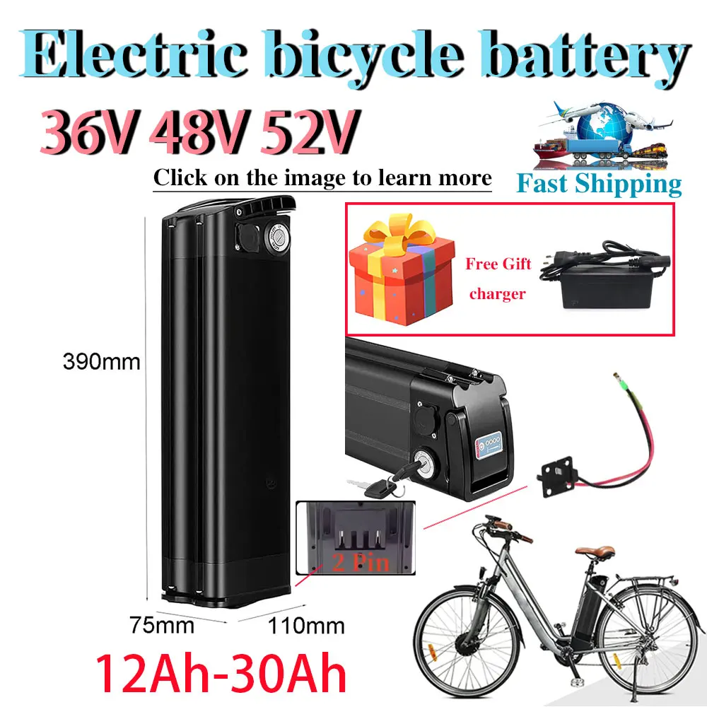 접이식 자전거 18650 리튬 배터리, Hitway Silverfish 배터리 팩 36V48V52V, EBike2000W12Ah-30AhCOLORWAY BK6에 적합