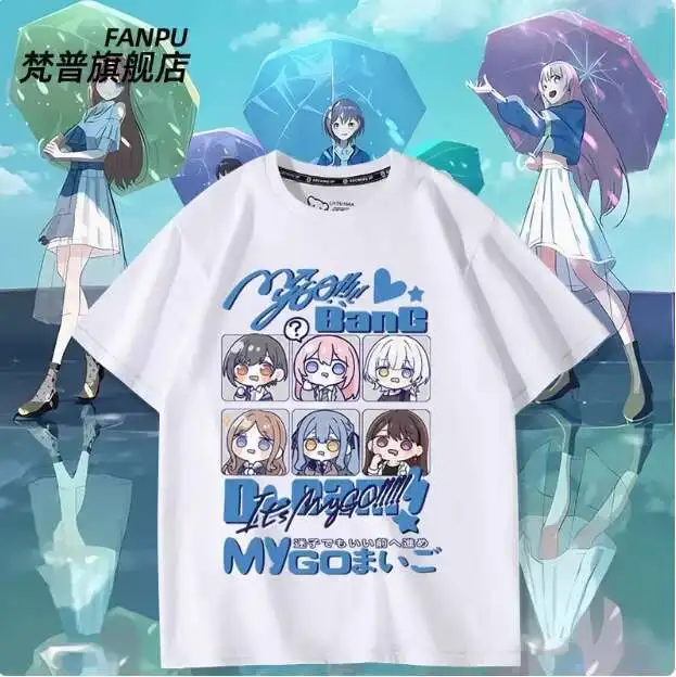 

Anime Bang Dream Anon Chihaya Short Sleeve T-Shirt Summer Cosplay Costume Casual Student Loose Tops anime
