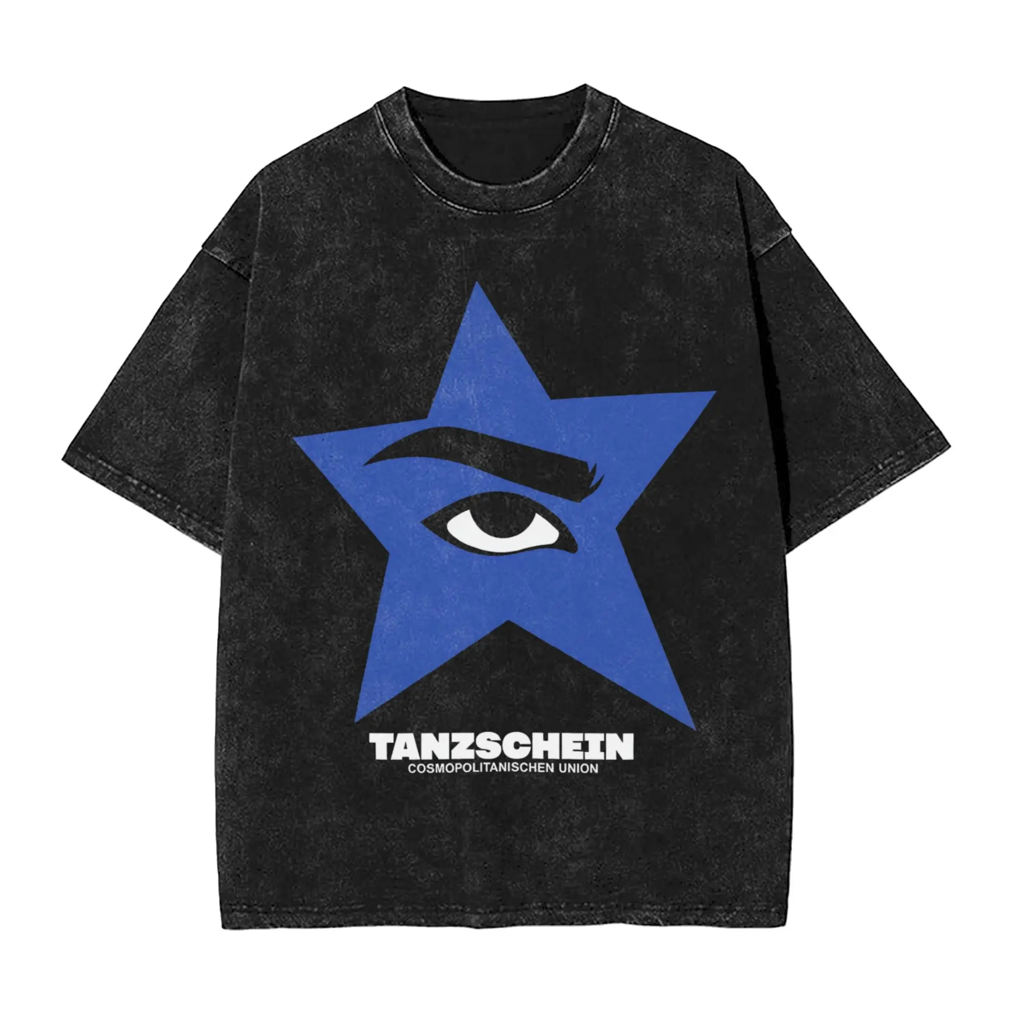 Camisetas Masculinas TANZSCHEIN Cosmó Eurovision 2026 Roupas de Verão Y2K Casual Manga Curta Gola Redonda Hippie Solta Camiseta Quente