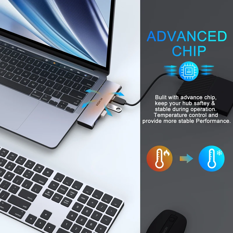 MOKiN Thunderbolt 3 USB C HUB adaptador USB-C a 4K HDMI + 3 * USB3.0 USB C divisor para ordenador portátil Macbook Pro Air iPad estación de acoplamiento