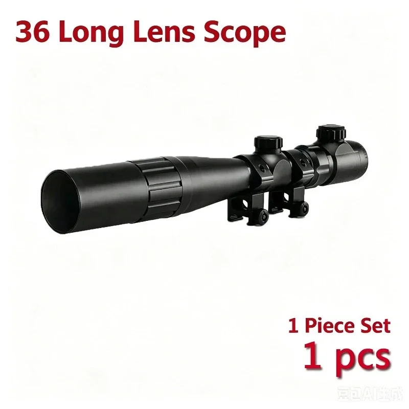 2026 New Arrival 36mm Long Barrel Zoom Scope Adjustable Magnification 20mm Rail Mount for Outdoor Toy Games Hobby Gift Accessory