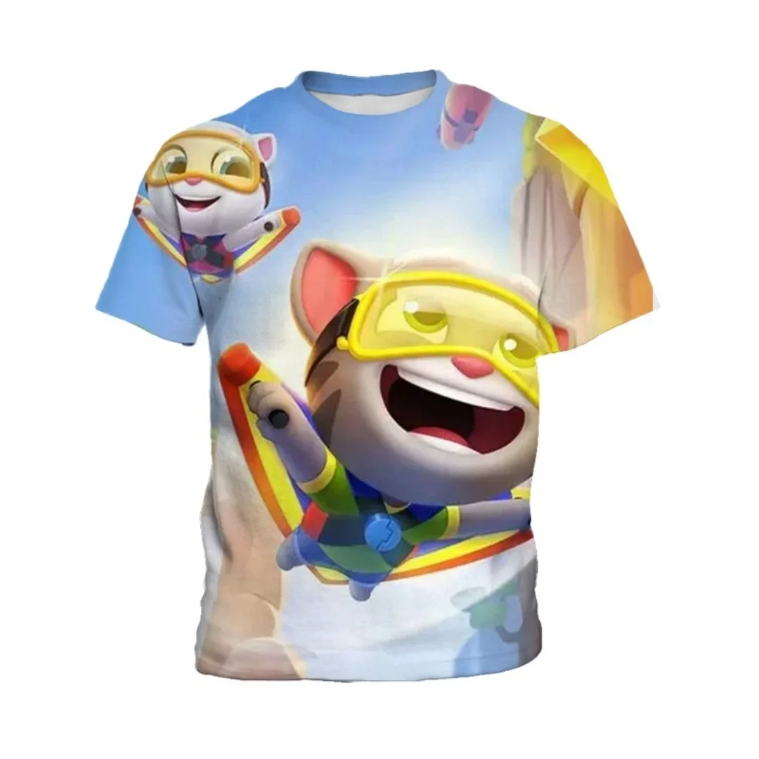 2026 Sommer AI My Talking Tom 3D-Druck Rundhals Kurzarm T-Shirts Komfortable Alltags-Freizeitmode Oberteile für Jungen und Mädchen – Detail 4