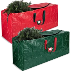 Large Christmas Tree Storage Bag Durable Reinforced Handles Dual Zipper Waterproof Material Protects From Dust Moisture Insects
