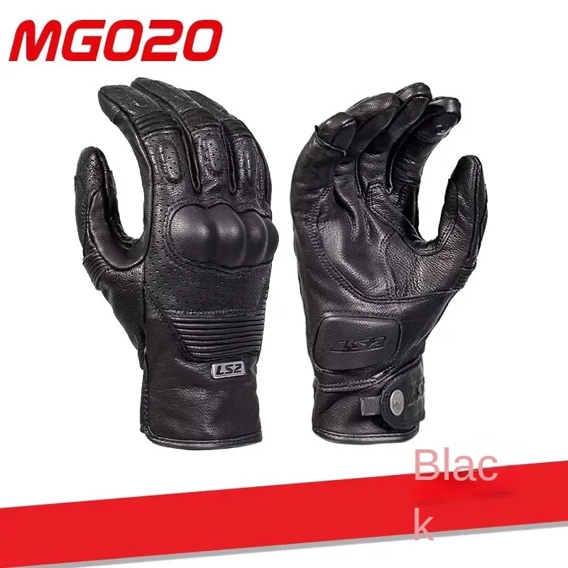 LS2 Motorcycle Gloves Harley Vintage Motorcycle Riding Sheepskin Gloves for Men Women Fall Resistant Wear Resistant Touch Screen