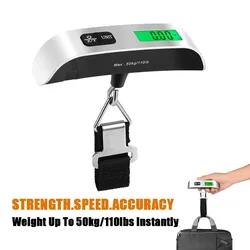 110lb/50kg Portable Scale Digital LCD Display Electronic Luggage Hanging Suitcase Travel Weighs Baggage Bag Weight Balance Tool